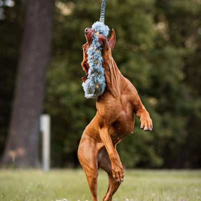 The damping toy of artificial fur for dogs